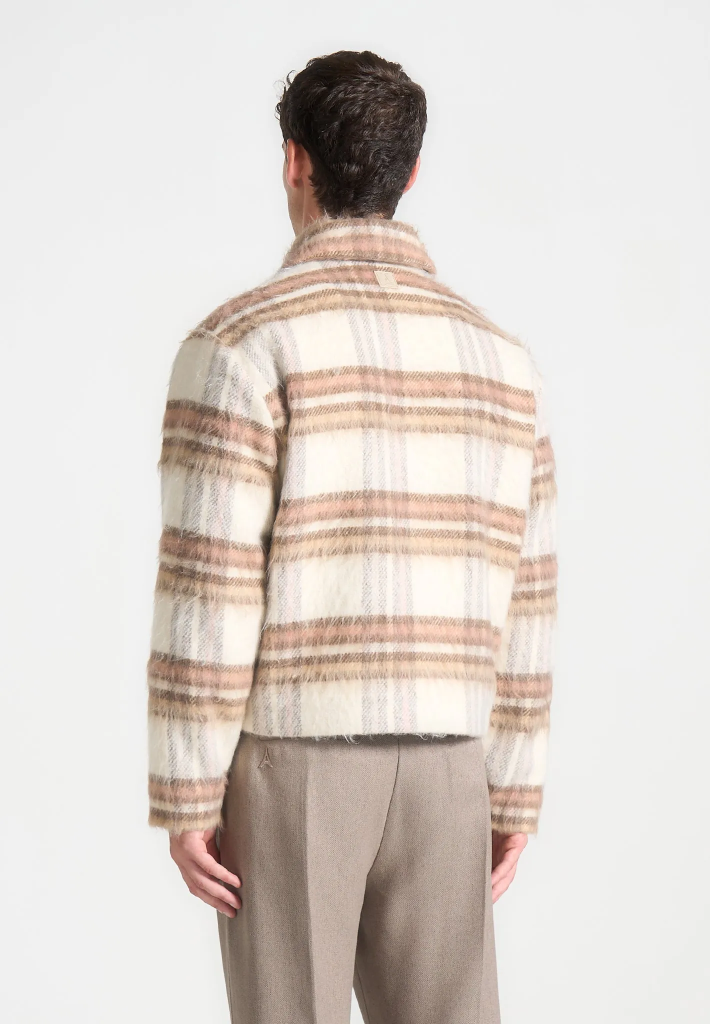 Brushed Checked Jacket - Cream