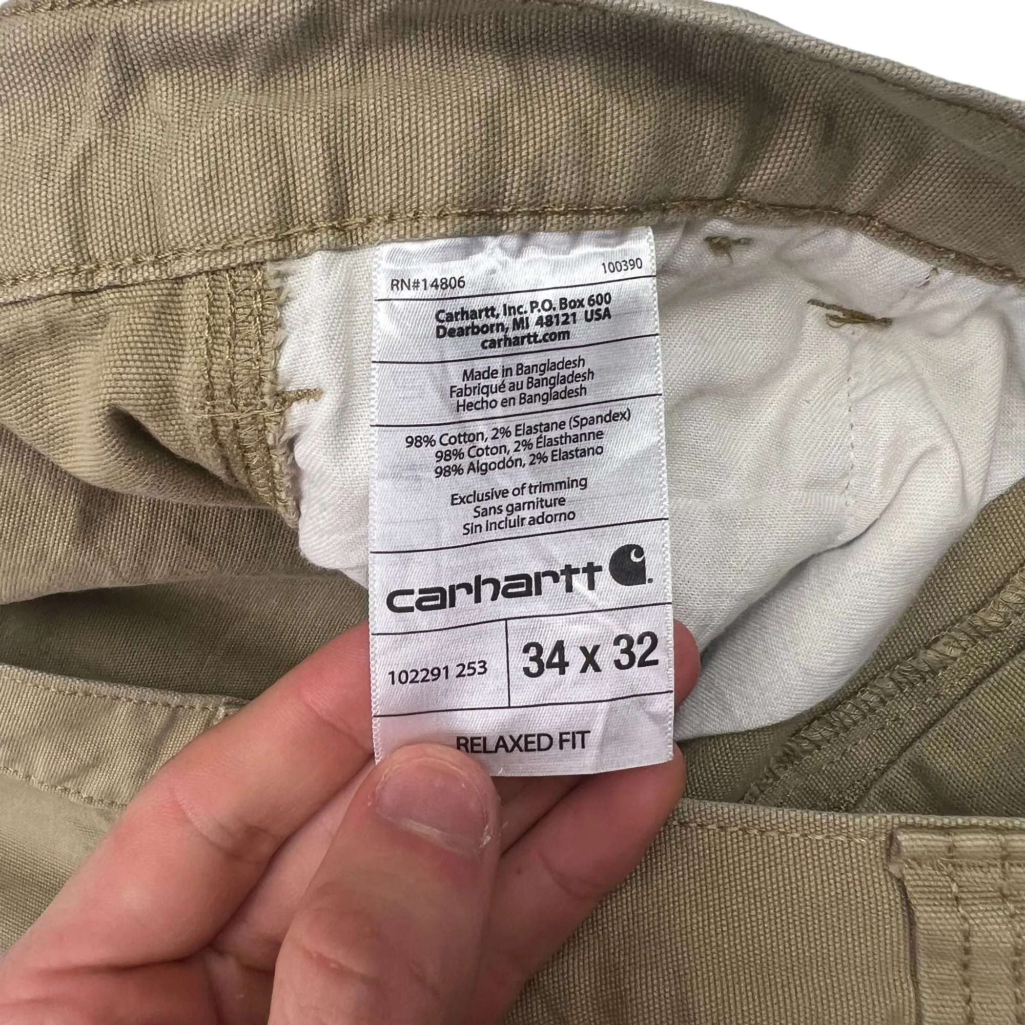 Carhartt Relaxed Fit Carpenter Trousers Beige