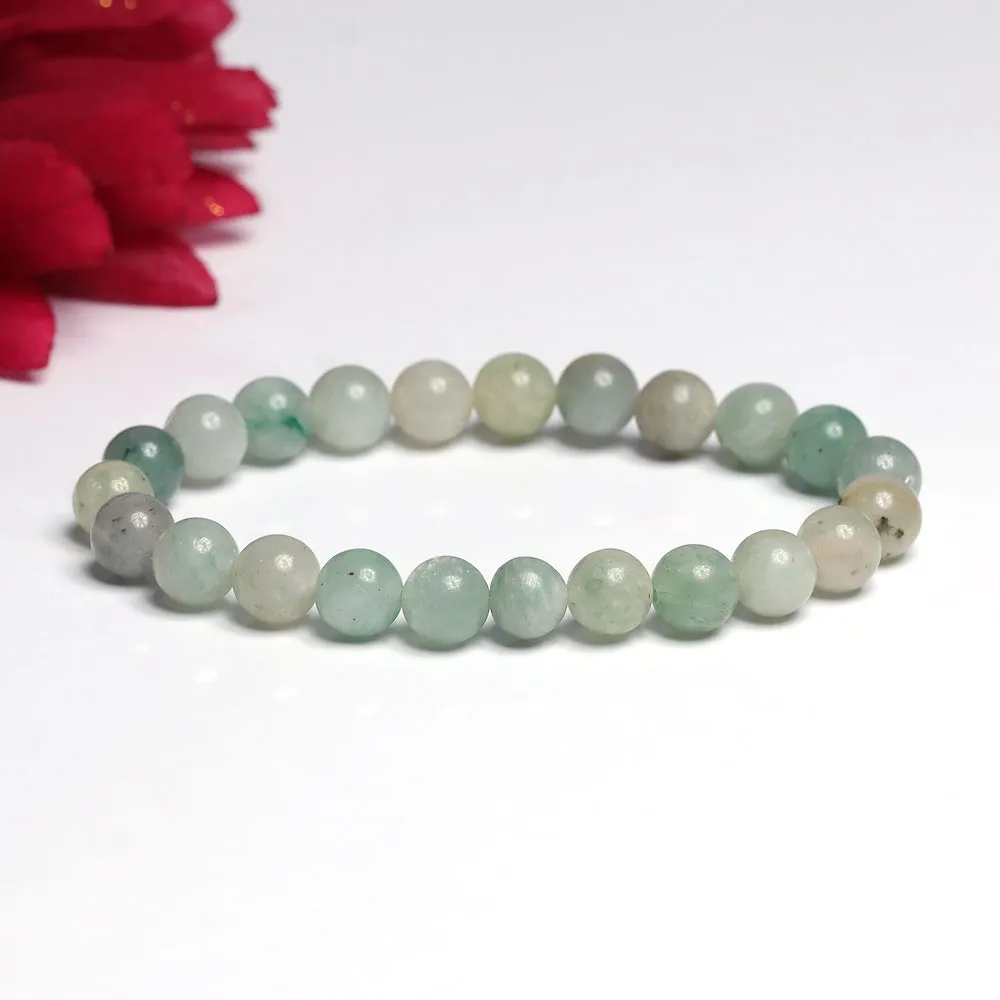 Certified Green Angelite 8mm Natural Stone Bracelet