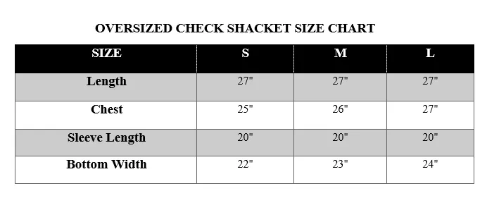 CHECK OVERSIZED SHACKET- WHITE