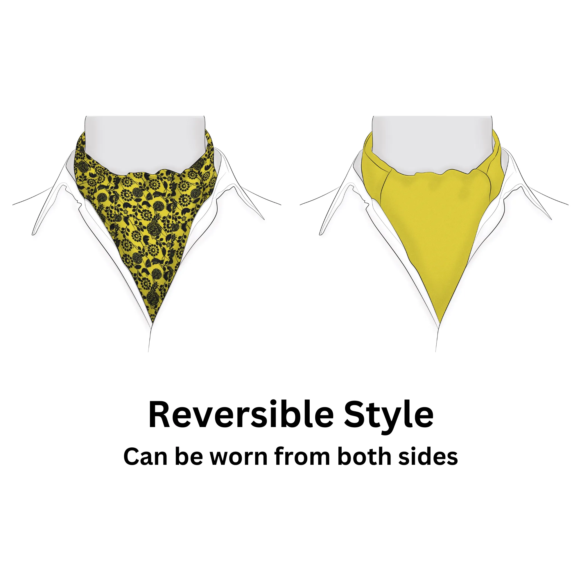 Chokore Men's  Blue & Yellow Birds Silk Designer Cravat