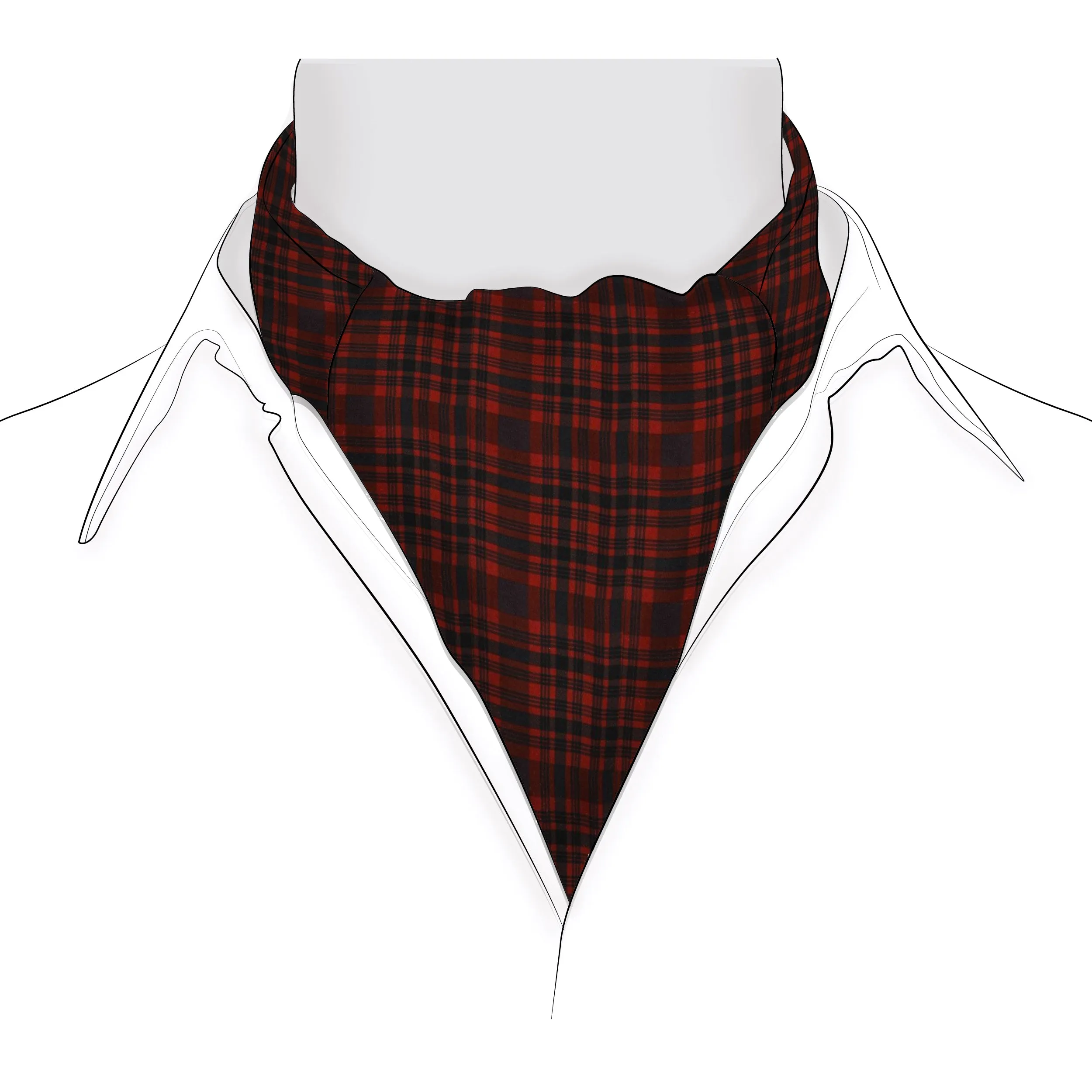 Chokore Men's Red & Black Silk Designer Cravat-2