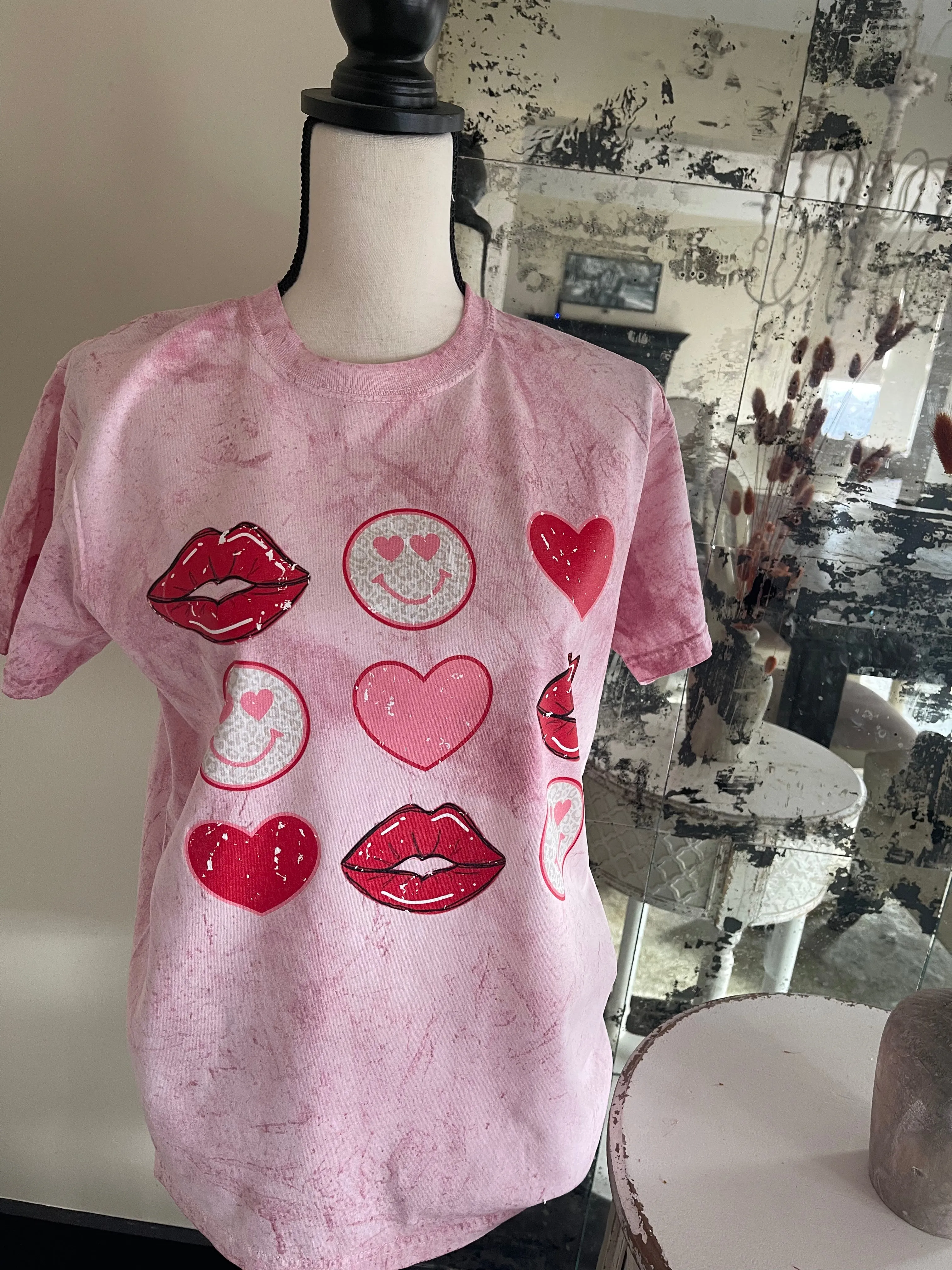 Comfort Colors Color Blast Hearts and Smiles Valentines Tee/ Super Cute Valentine's Tee