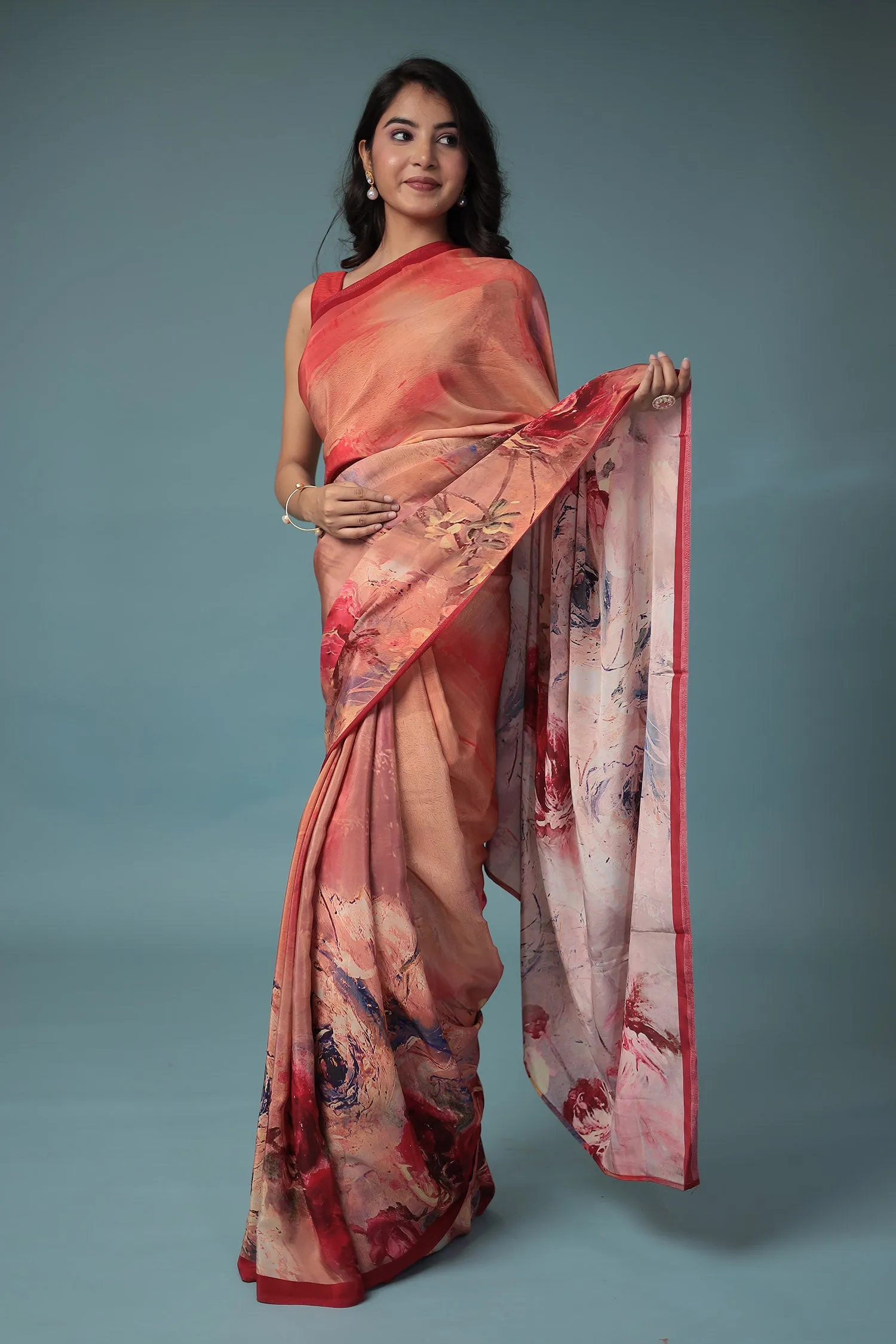 Digital Print Crepe Silk Saree