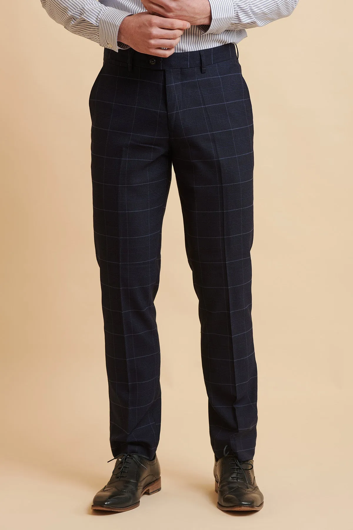 EDINSON - Navy Sky Check Two Piece Suit