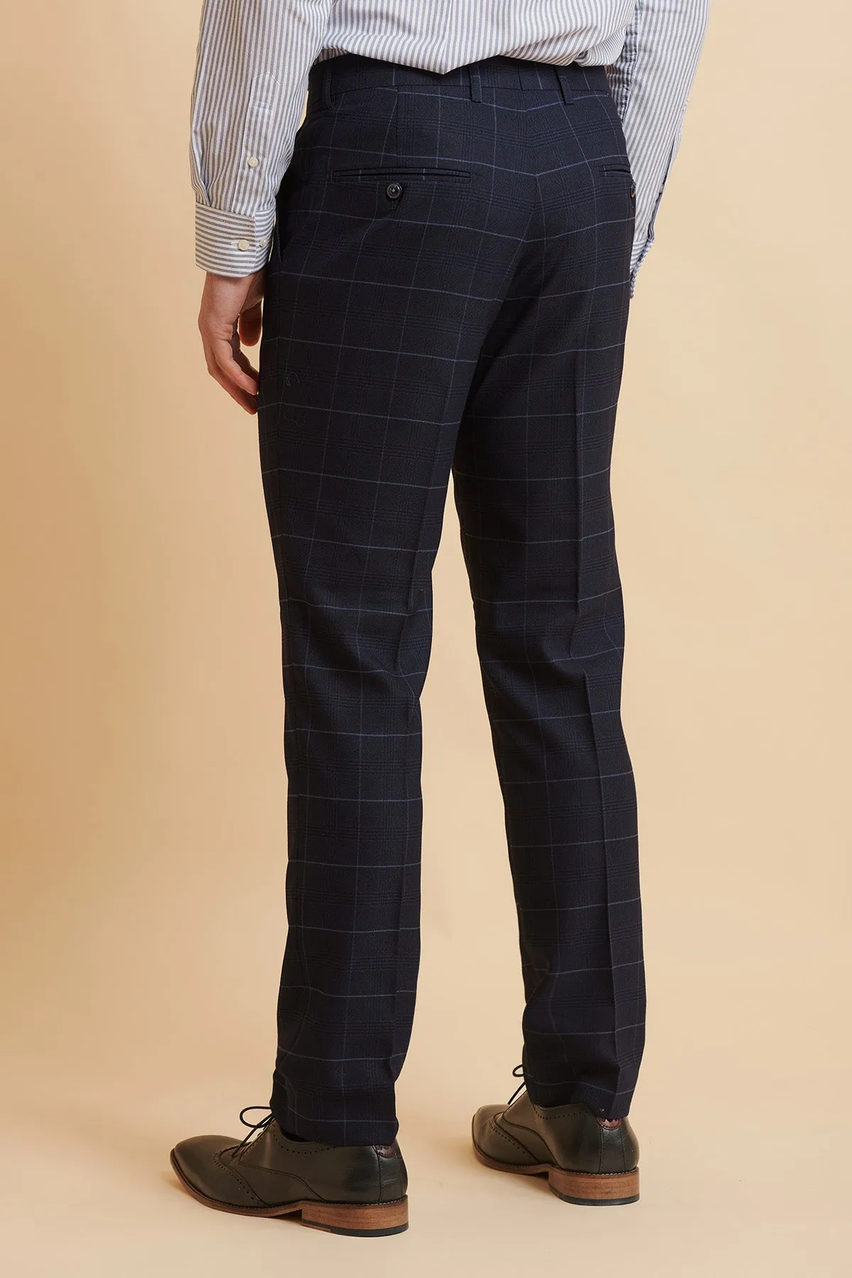 EDINSON - Navy Sky Check Two Piece Suit