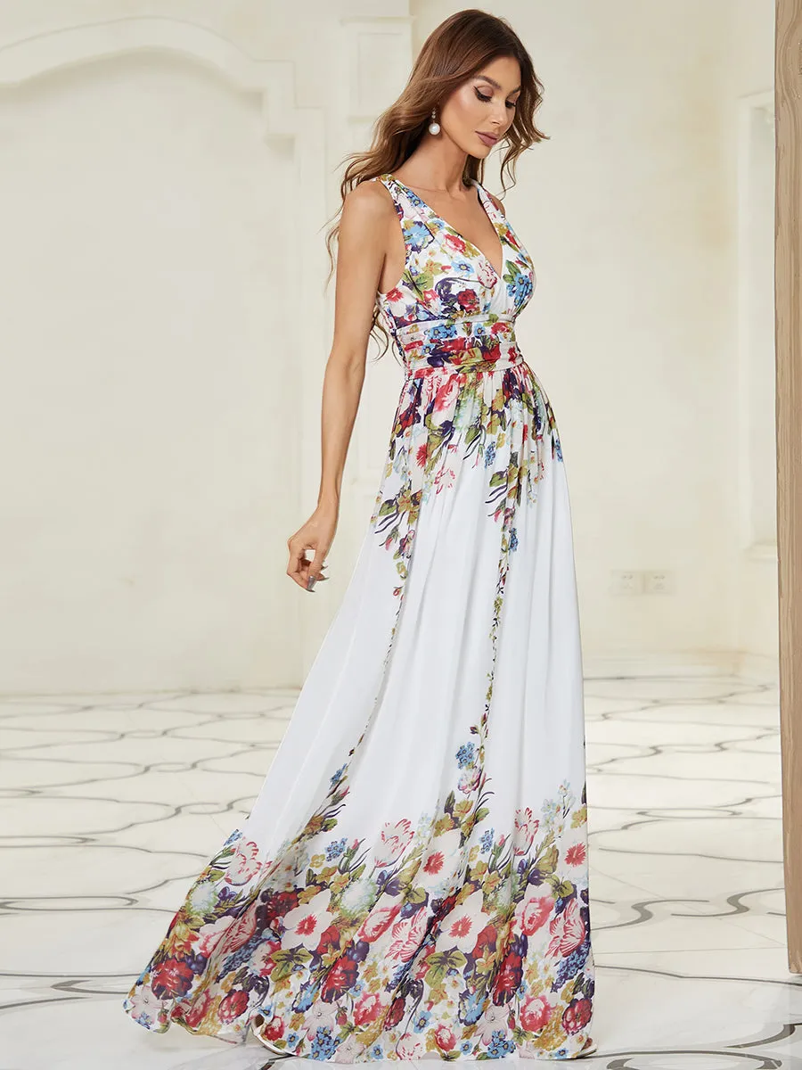 Elegant Wholesale Maxi Long Evening Dresses With Double V-Neck