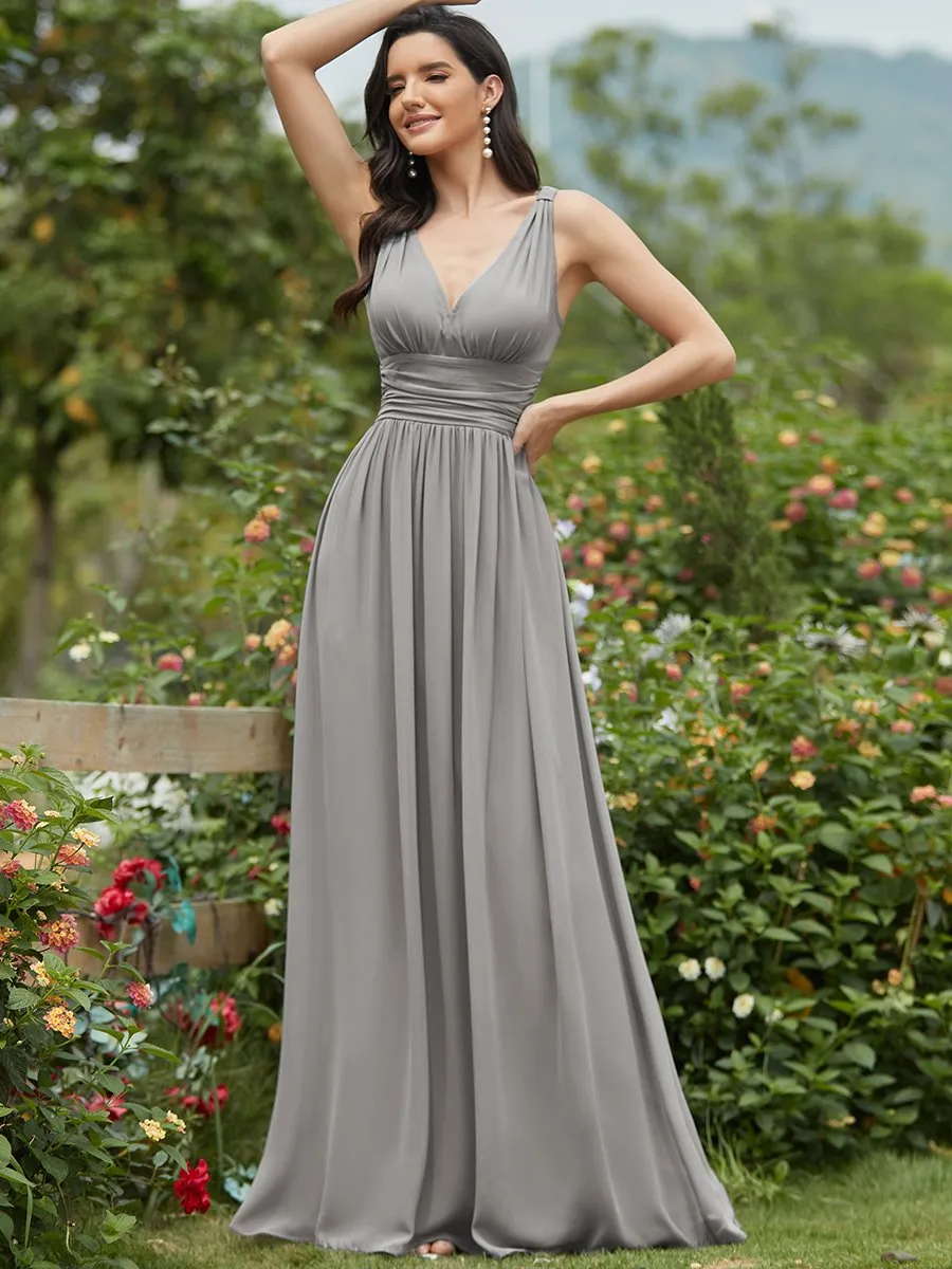 Elegant Wholesale Maxi Long Evening Dresses With Double V-Neck