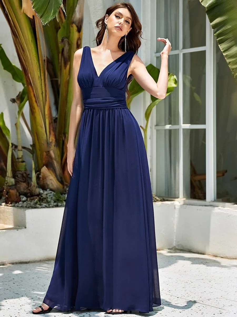 Elegant Wholesale Maxi Long Evening Dresses With Double V-Neck