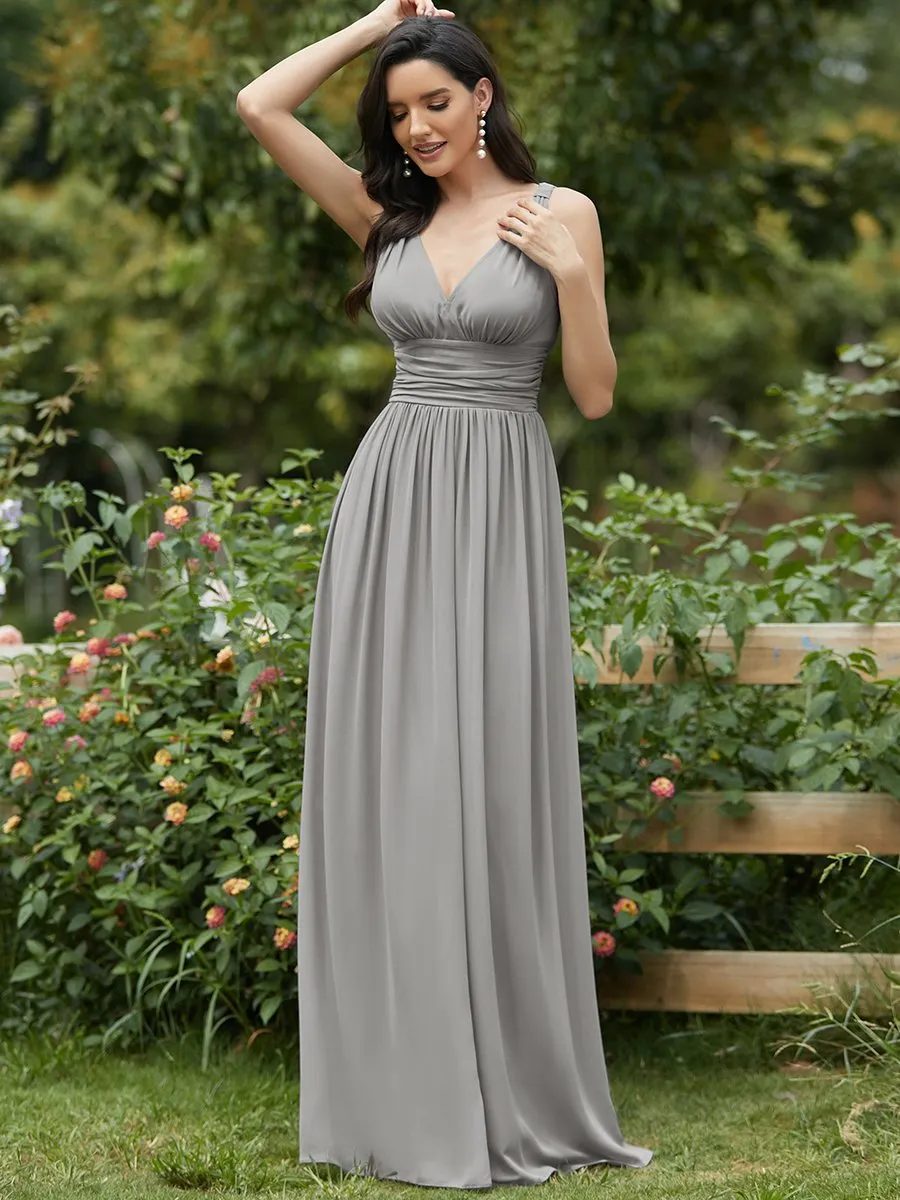 Elegant Wholesale Maxi Long Evening Dresses With Double V-Neck