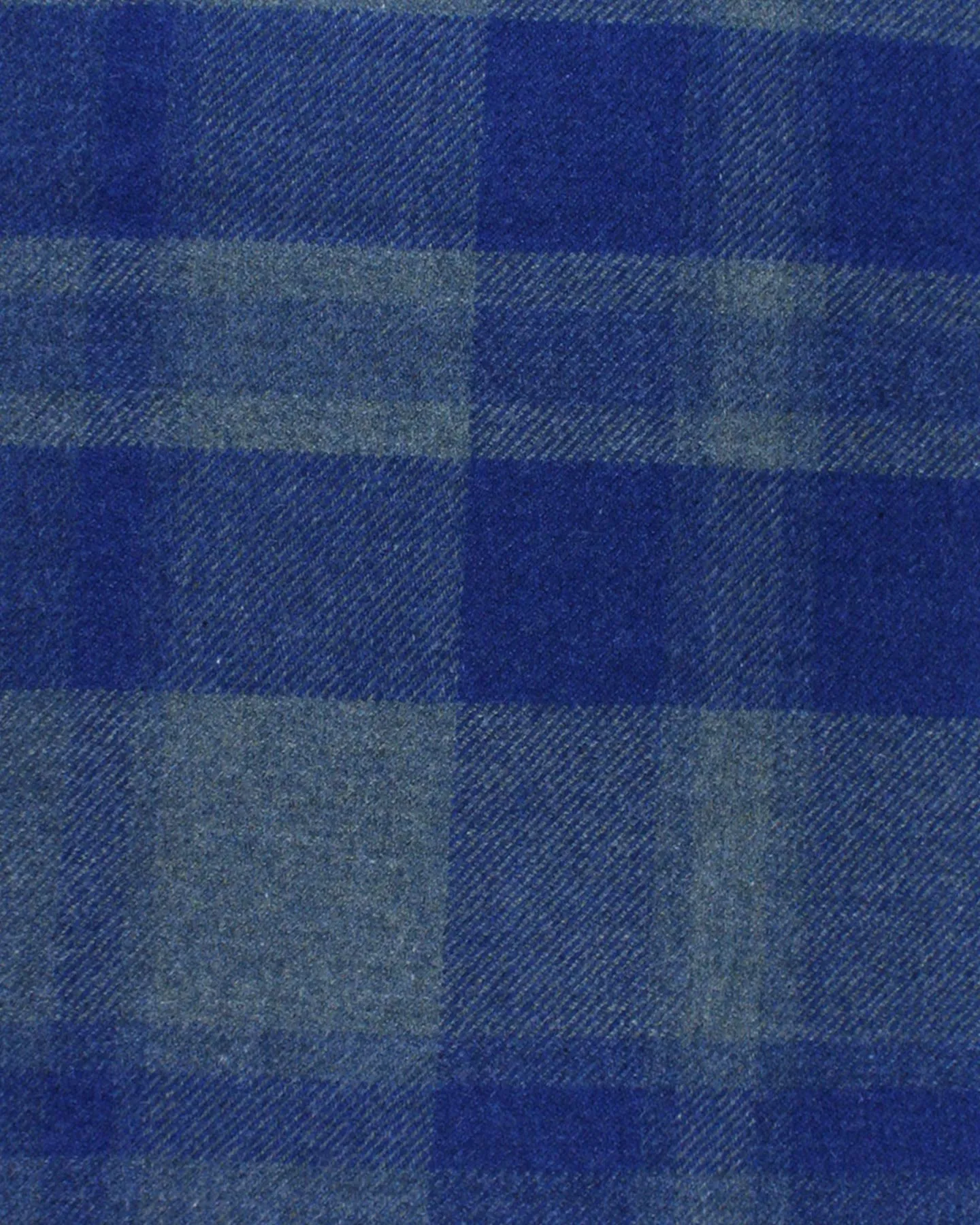 Ermenegildo Zegna Throw Blanket Gray Royal Blue Plaid