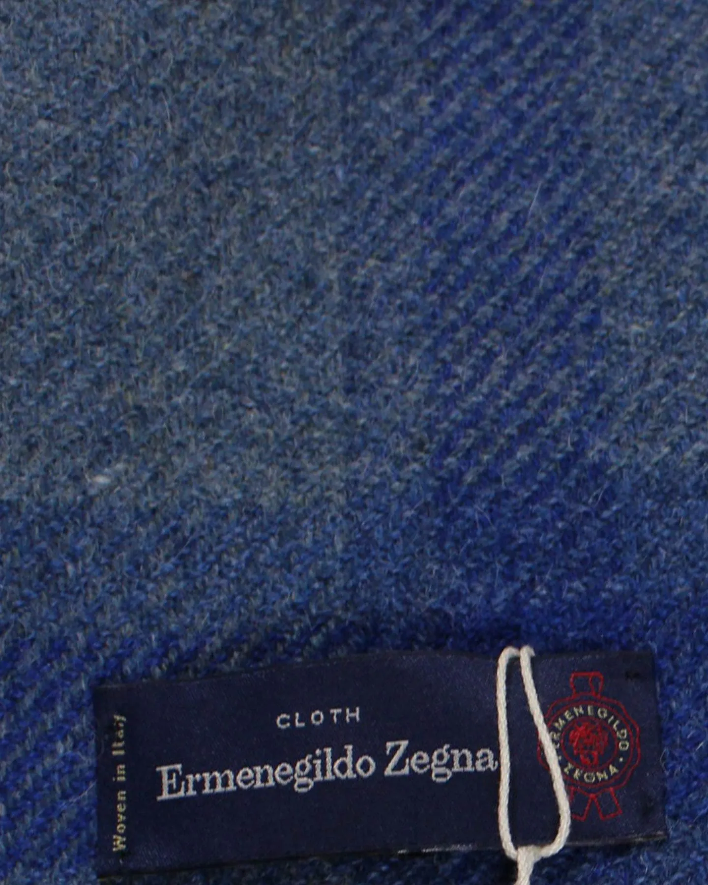 Ermenegildo Zegna Throw Blanket Gray Royal Blue Plaid