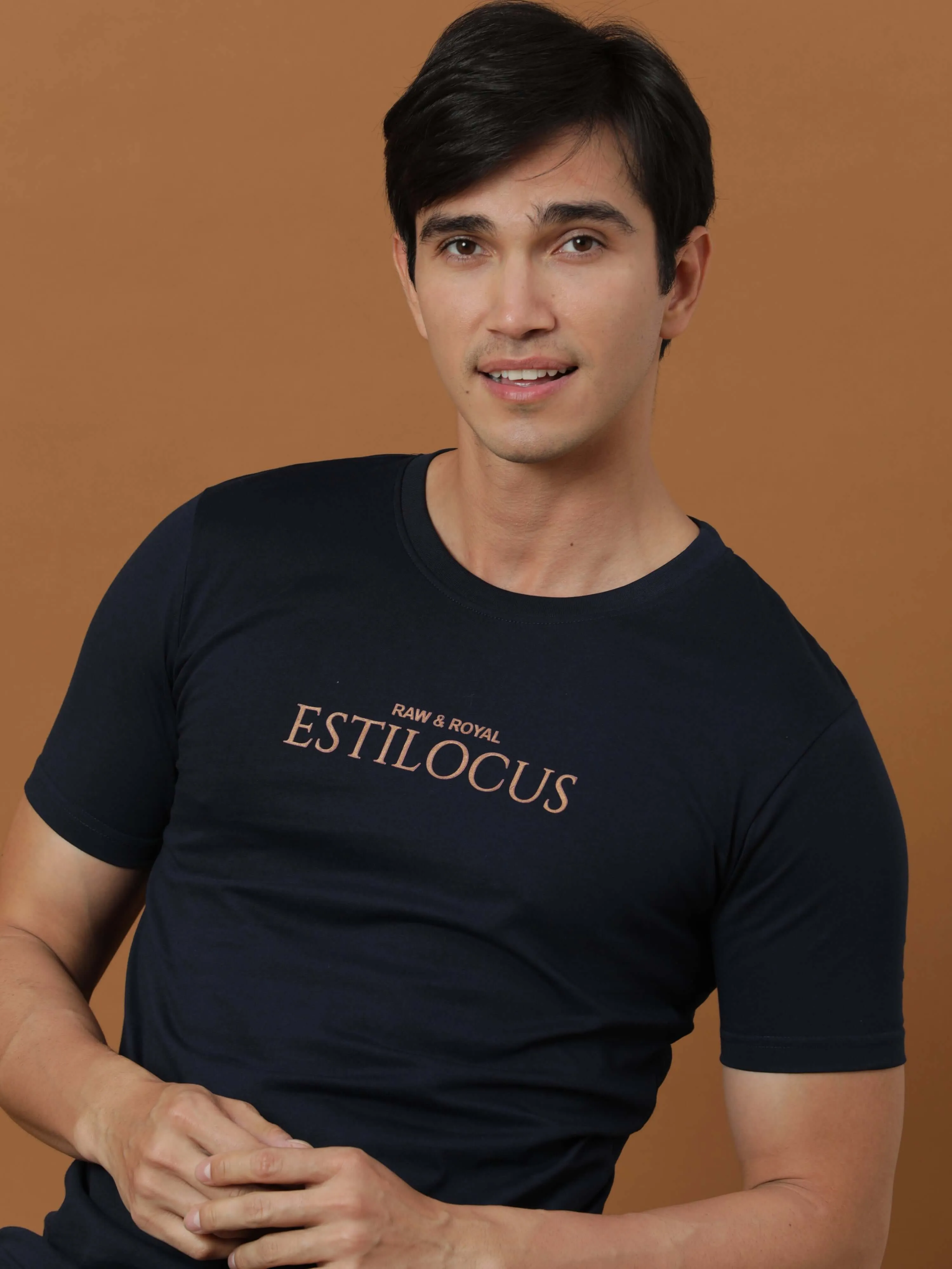 Estilocus Navy Printed T Shirt