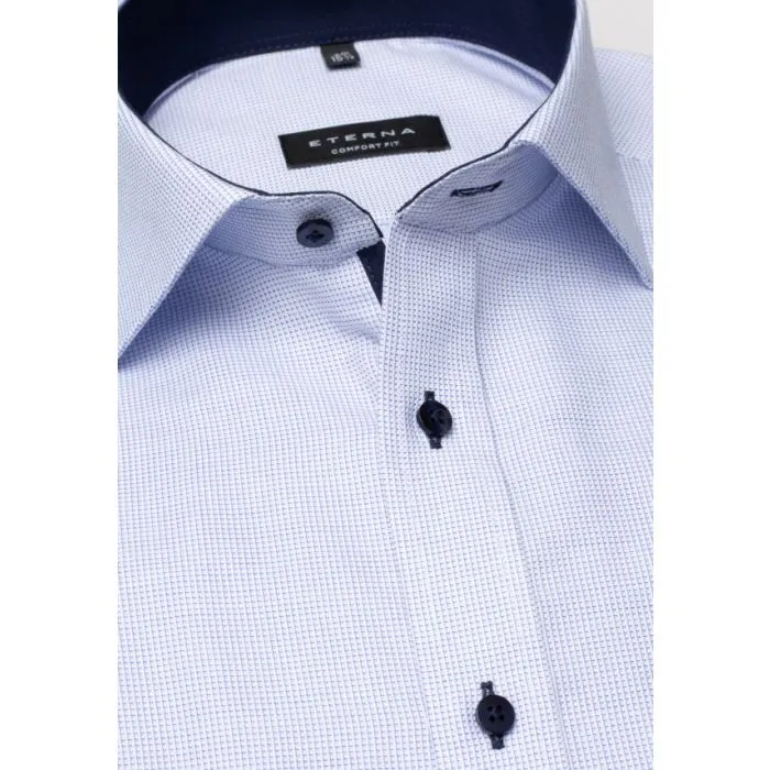 Eterna Blue Check Shirt (Neck 22"-24") Blue