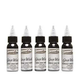 Eternal Ink Gray Wash Tattoo Ink Set (5ct x 2oz)