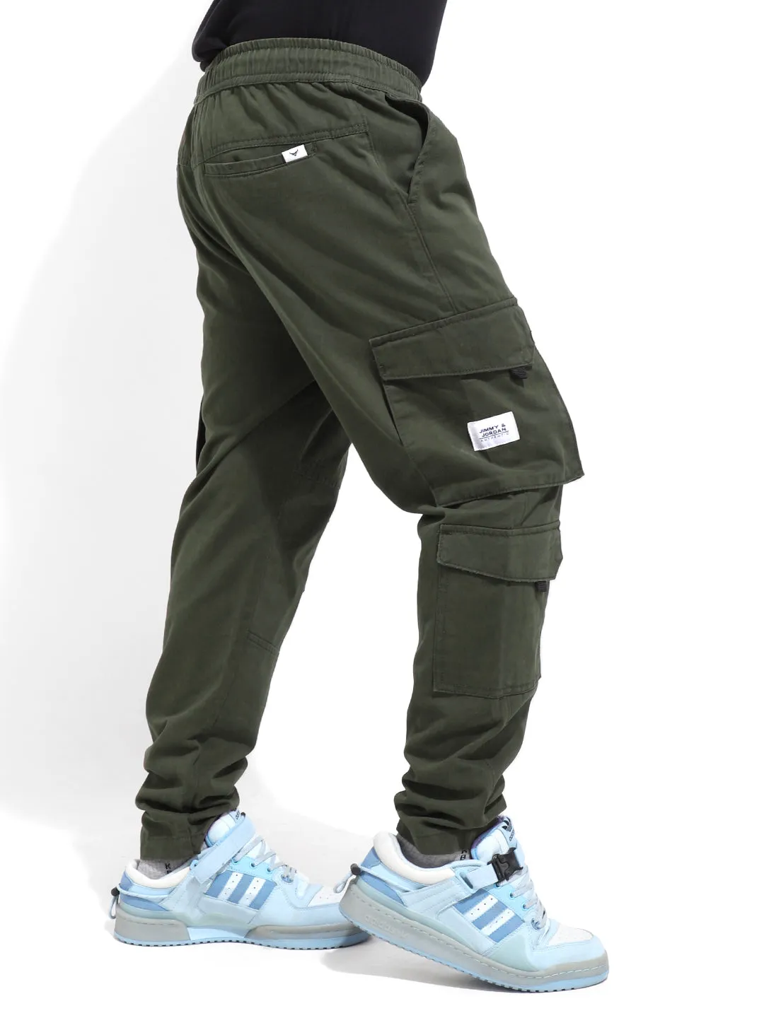 Fantacy Light Olive 8 Pocket Baggy Fit Denim Cargo