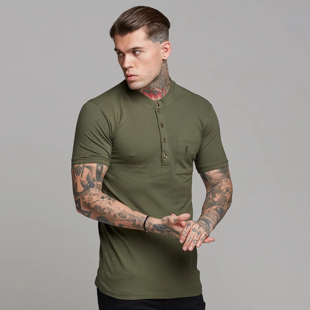 Father Sons Classic Khaki Grandad Polo Shirt - FSH294