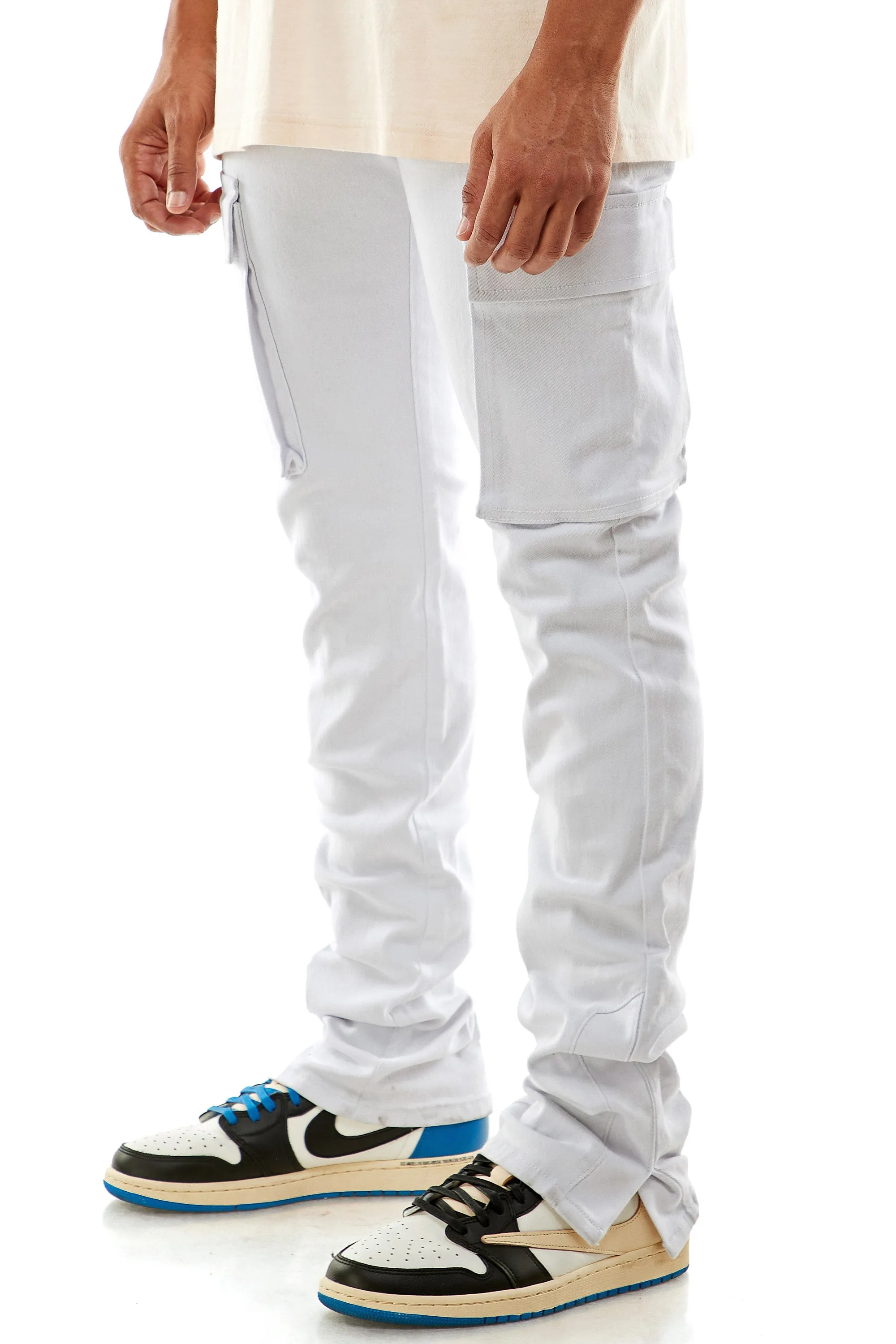 Flare Men's Stacked Pants in White