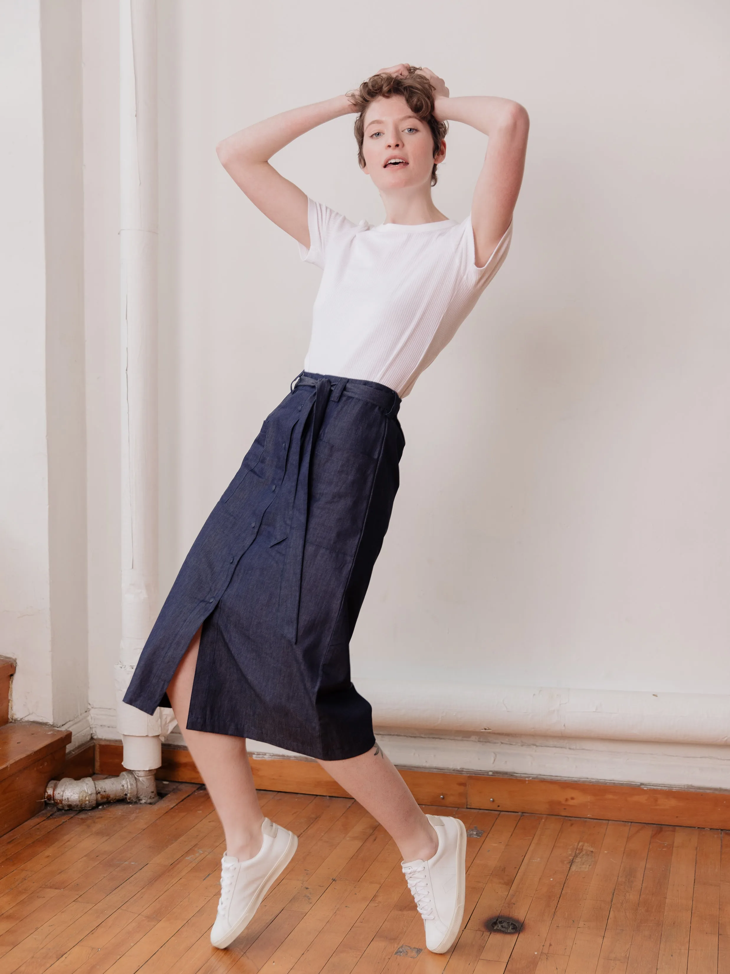 Frances Skirt - Blue Denim