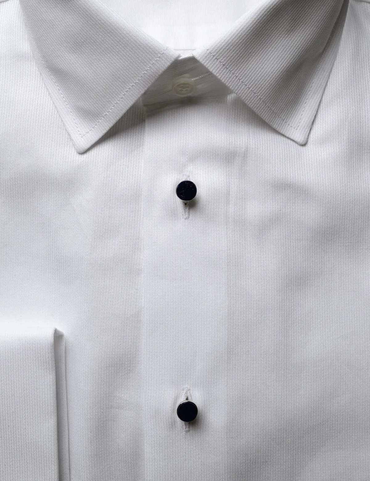 French Cuff Tuxedo Shirt With Removeable Buttons - Bar Pique