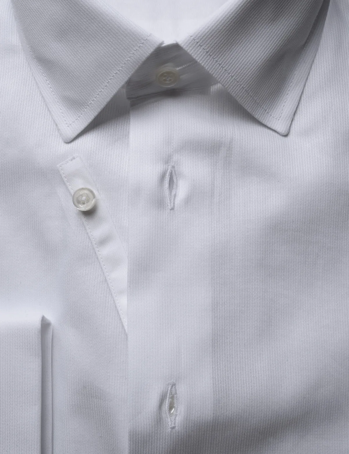 French Cuff Tuxedo Shirt With Removeable Buttons - Bar Pique