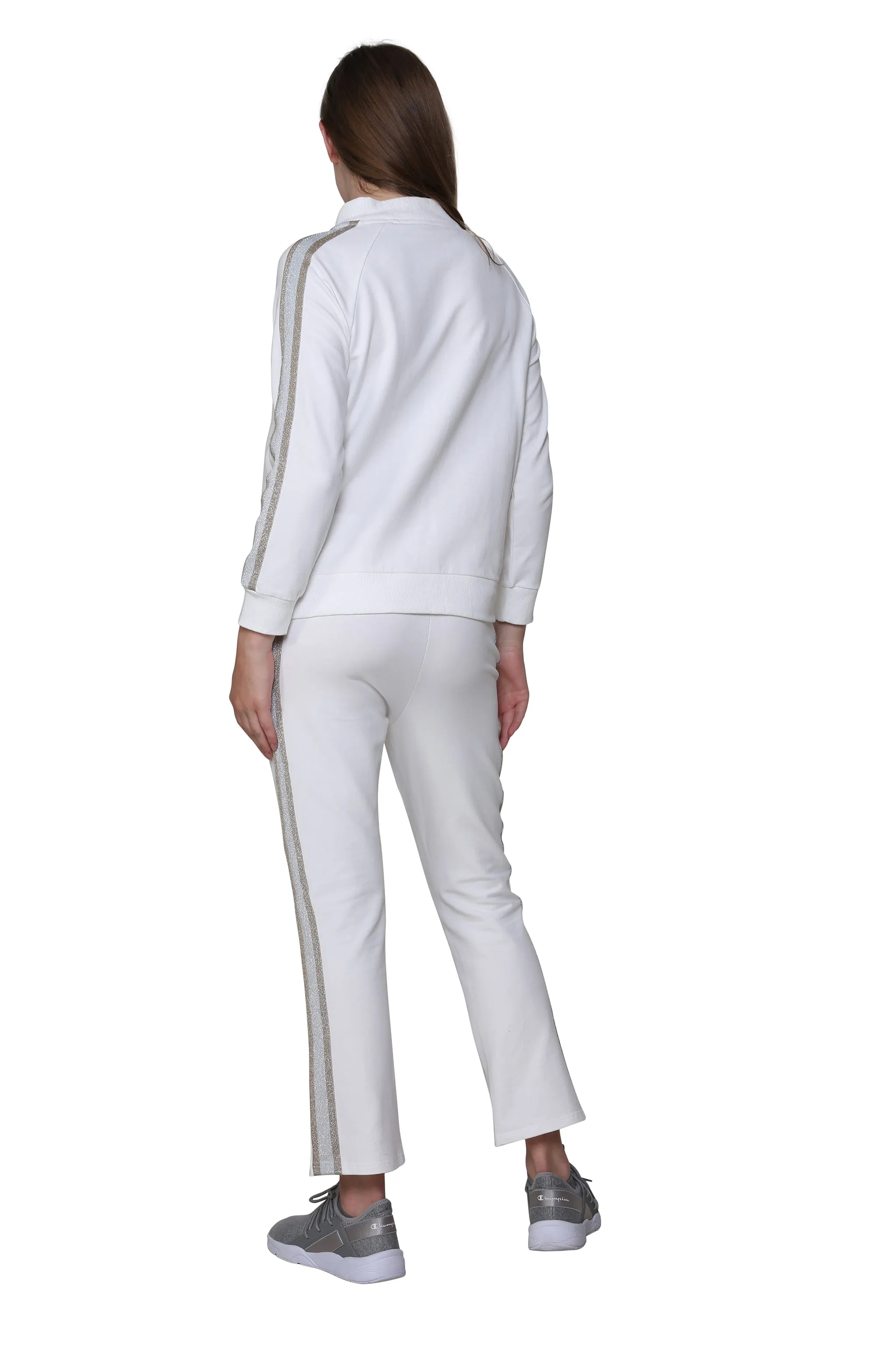 French Terry Cotton 2-Piece Zip-Front Track Pant Set