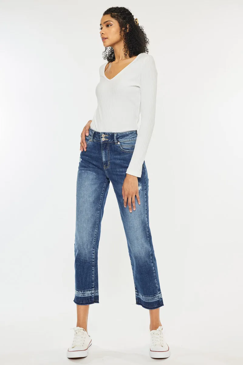 Georgia Ultra High Rise Slim Straight Leg Jeans