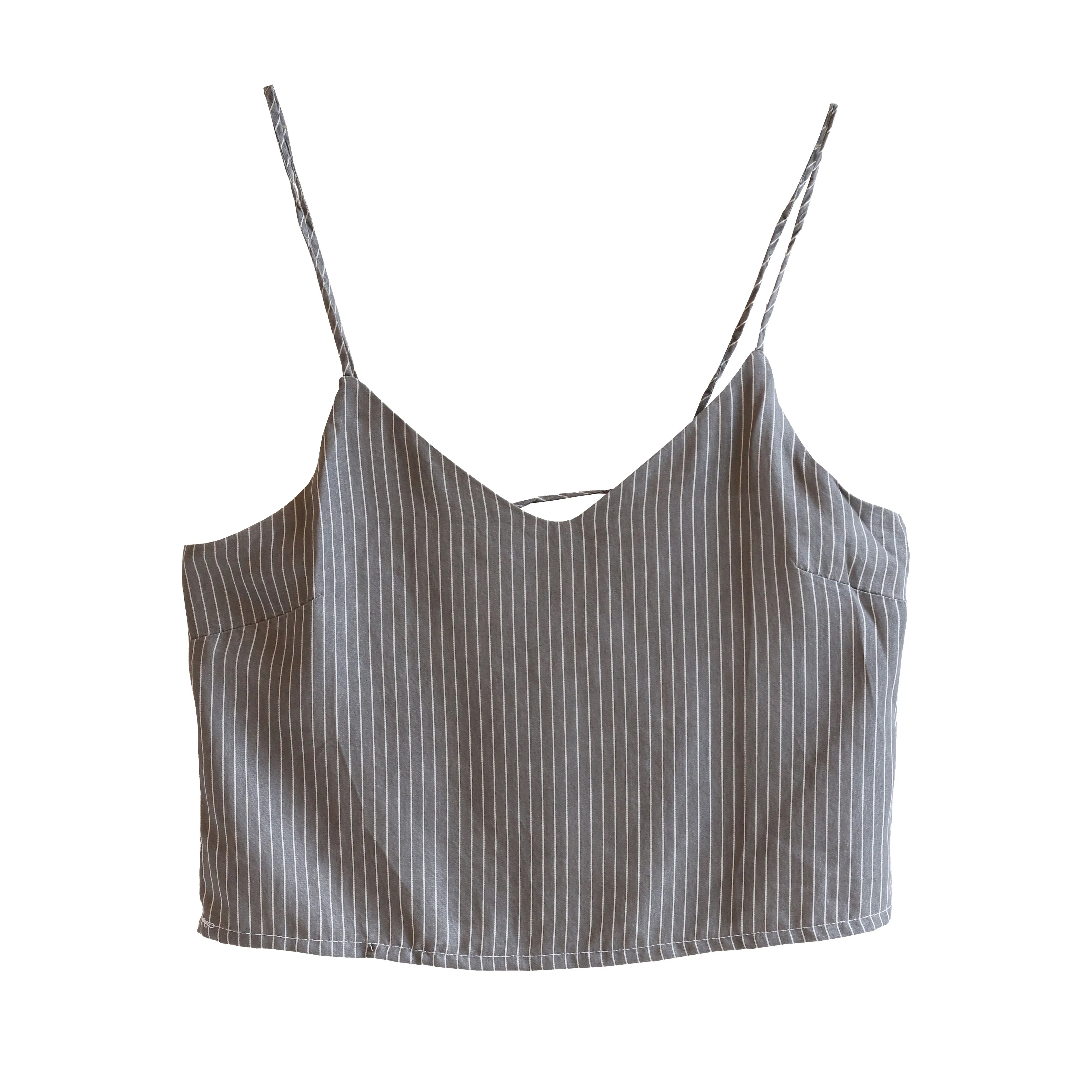 Gray Stripe Camisole and Skirt