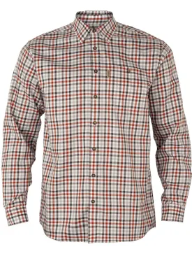 HARKILA Milford Shirt - Mens Fine Twill Cotton - Bloodstone Red