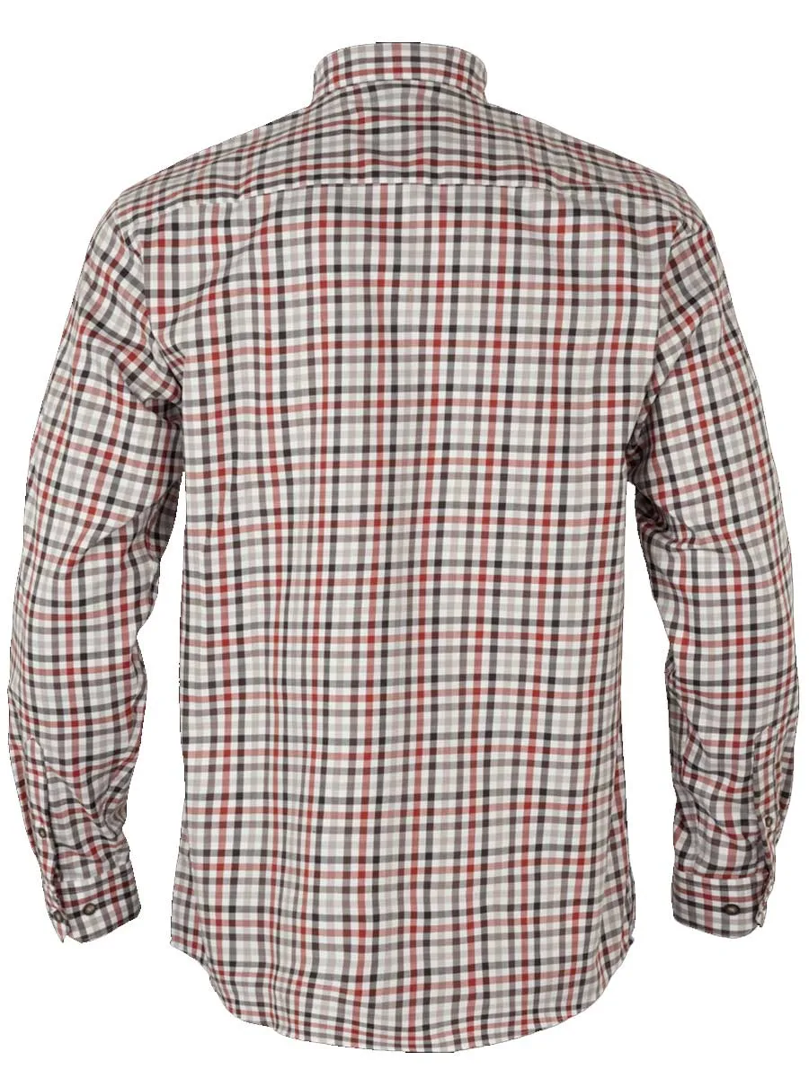 HARKILA Milford Shirt - Mens Fine Twill Cotton - Bloodstone Red