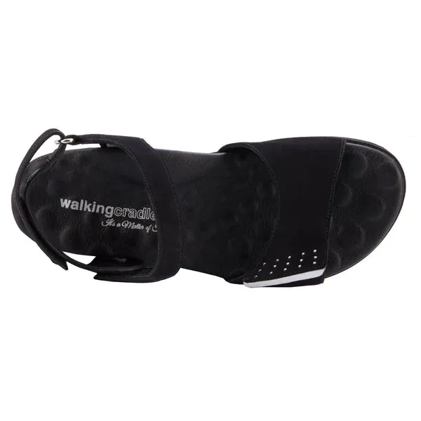 Heather Sandal: Black Nubuck I Walking Cradle