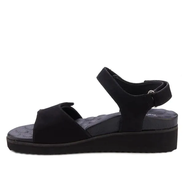 Heather Sandal: Black Nubuck I Walking Cradle