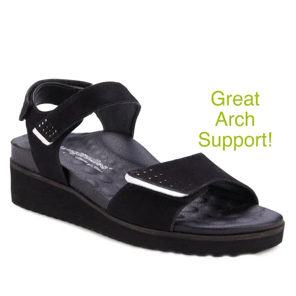 Heather Sandal: Black Nubuck I Walking Cradle