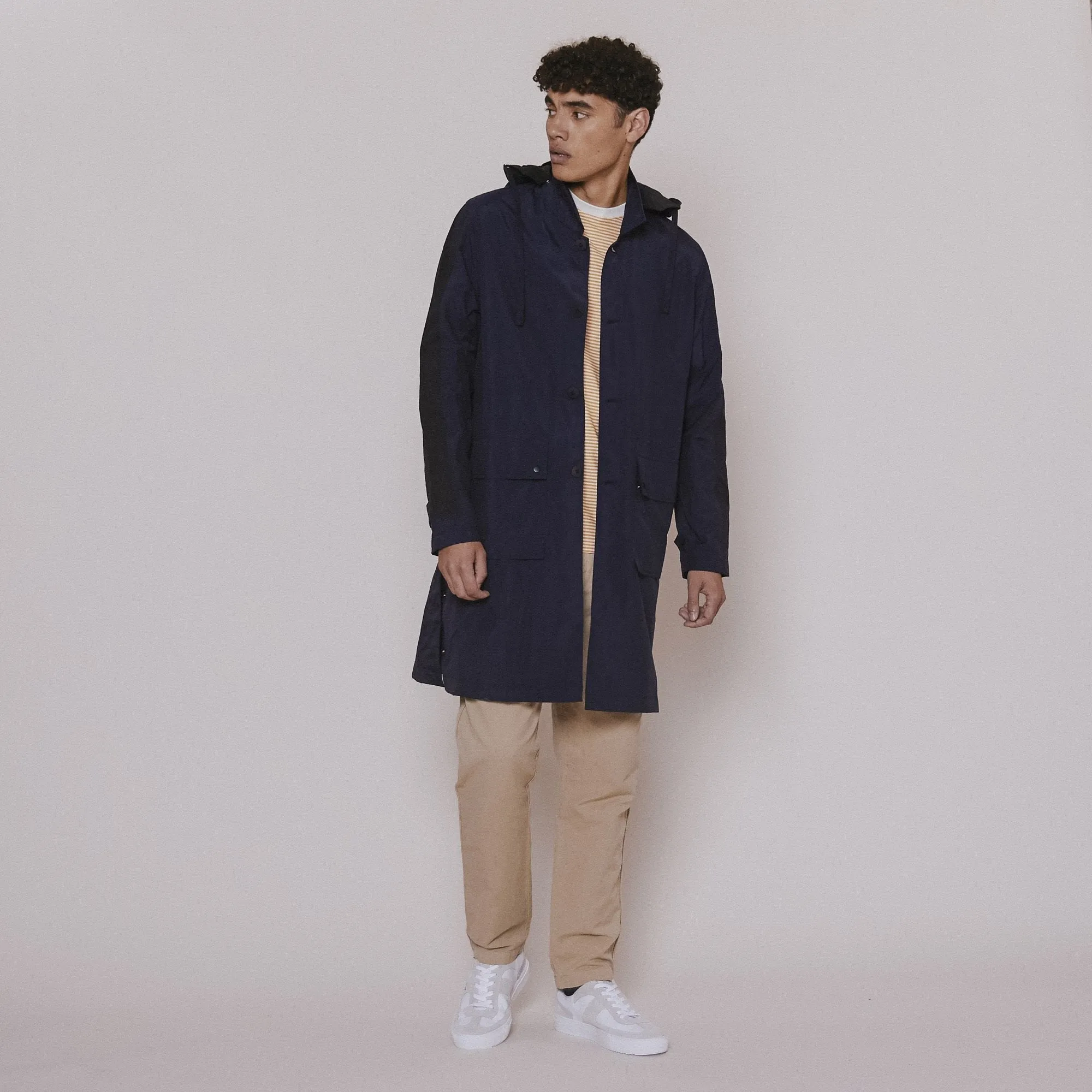 Hooded Mac - Navy