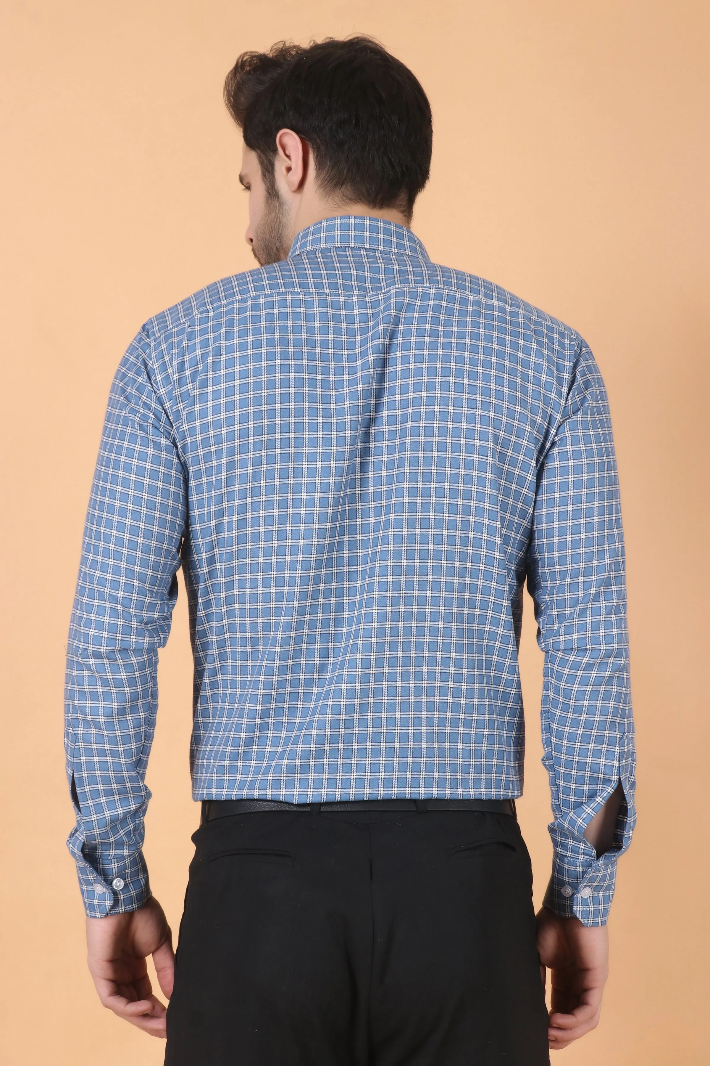 Indigo Checked Woollen Shirt