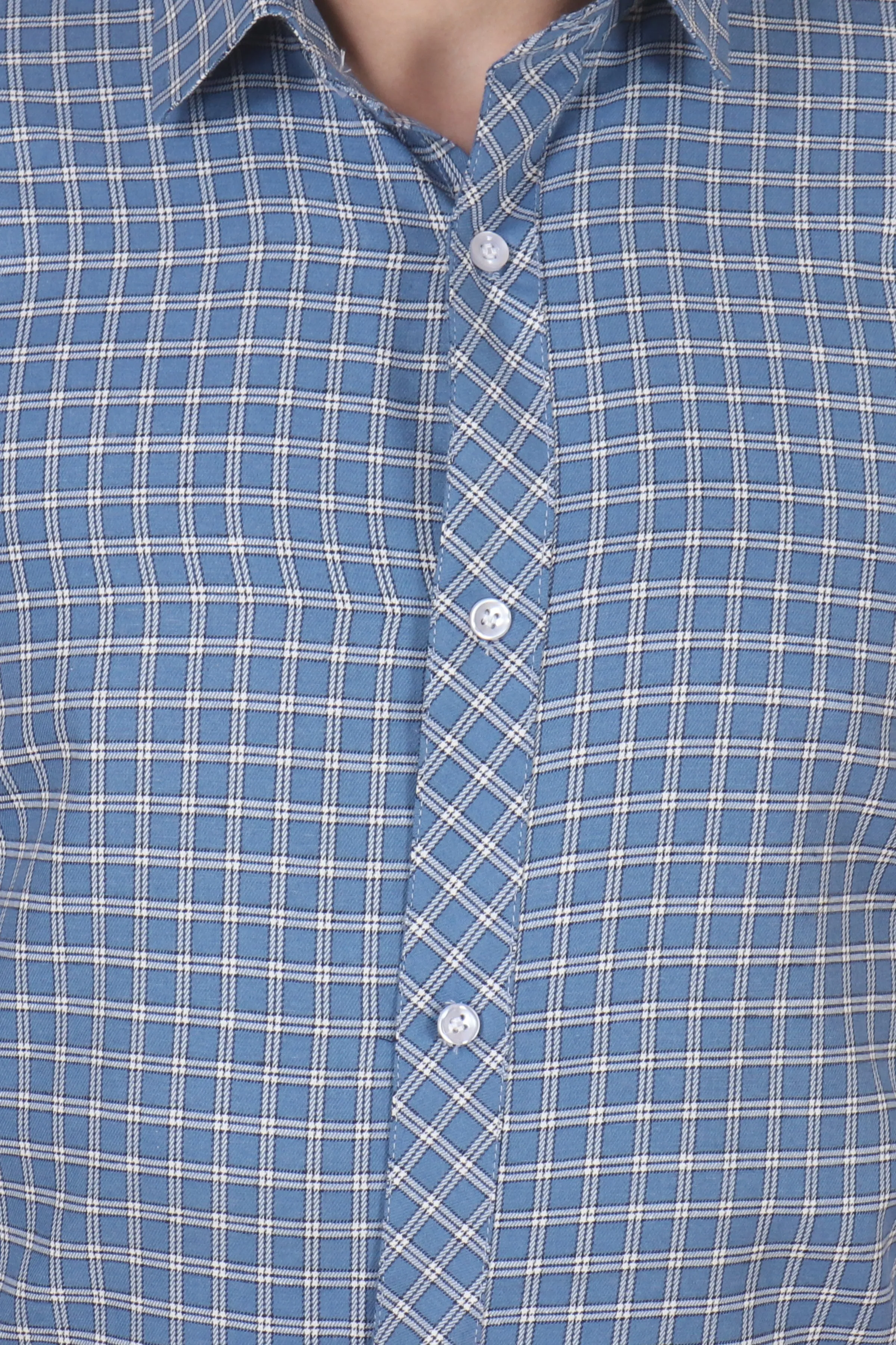 Indigo Checked Woollen Shirt