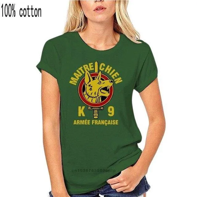 K9  French Army War Dog Special Forces Logo Military T-shirt