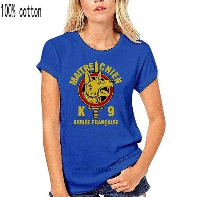 K9  French Army War Dog Special Forces Logo Military T-shirt