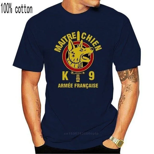 K9  French Army War Dog Special Forces Logo Military T-shirt