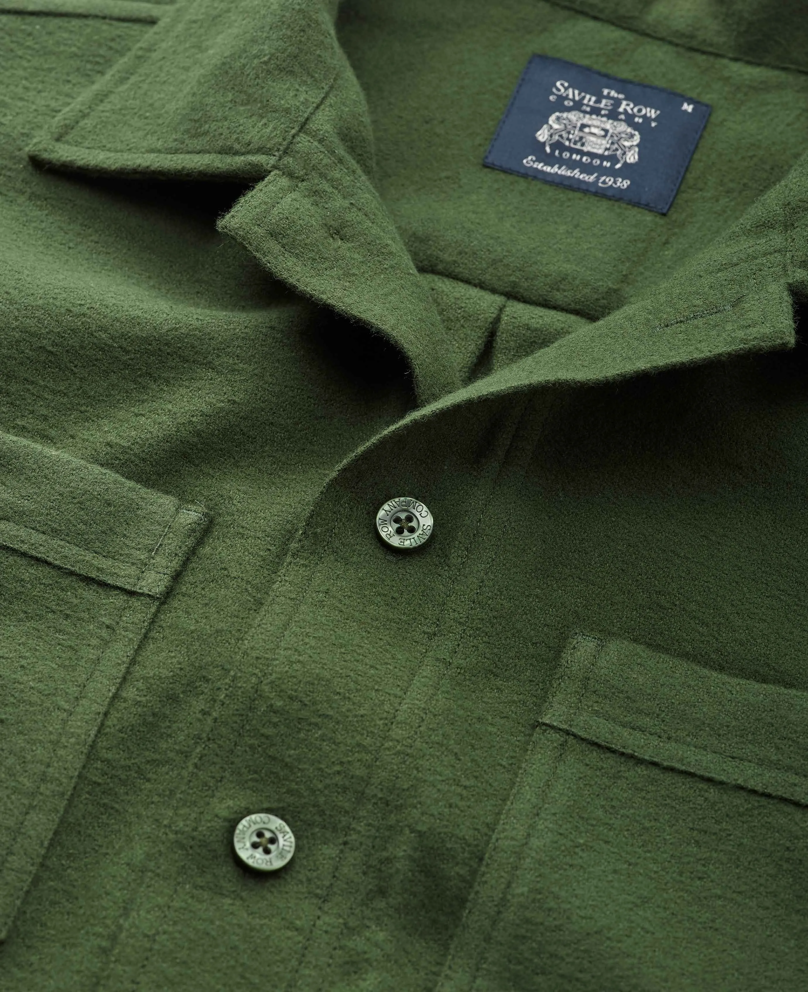 Khaki Brushed Cotton Overshirt