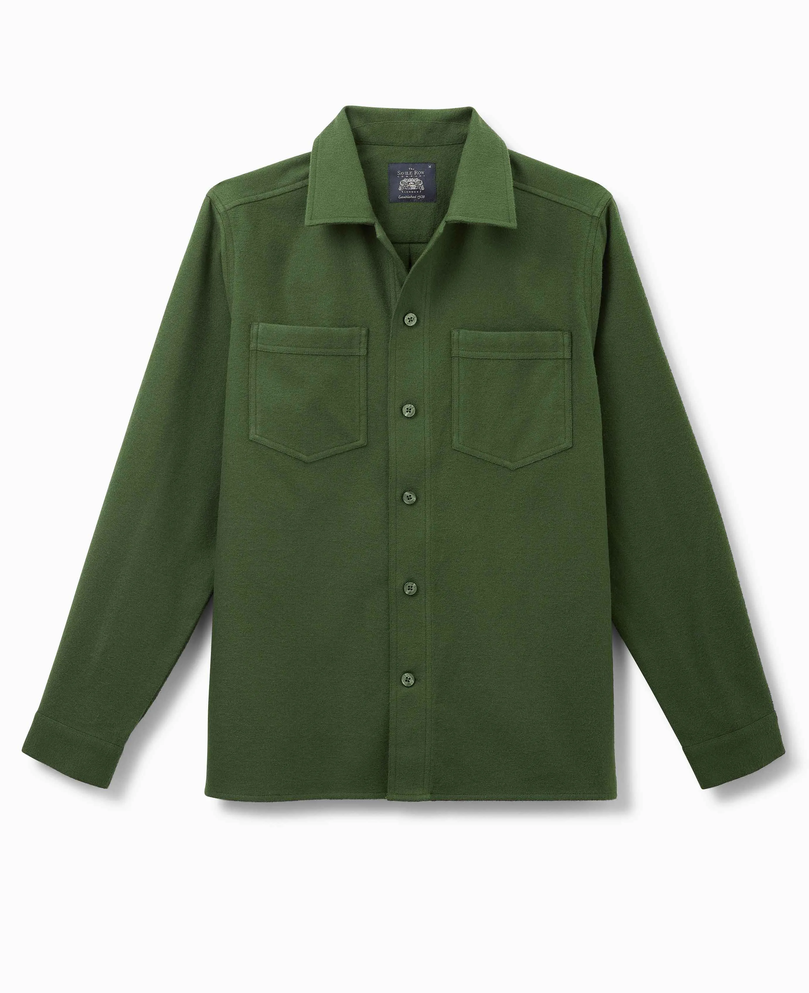 Khaki Brushed Cotton Overshirt