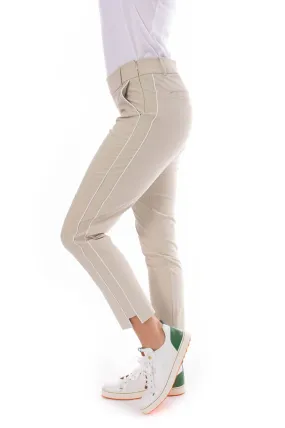 Khaki Stretch Ankle Pant