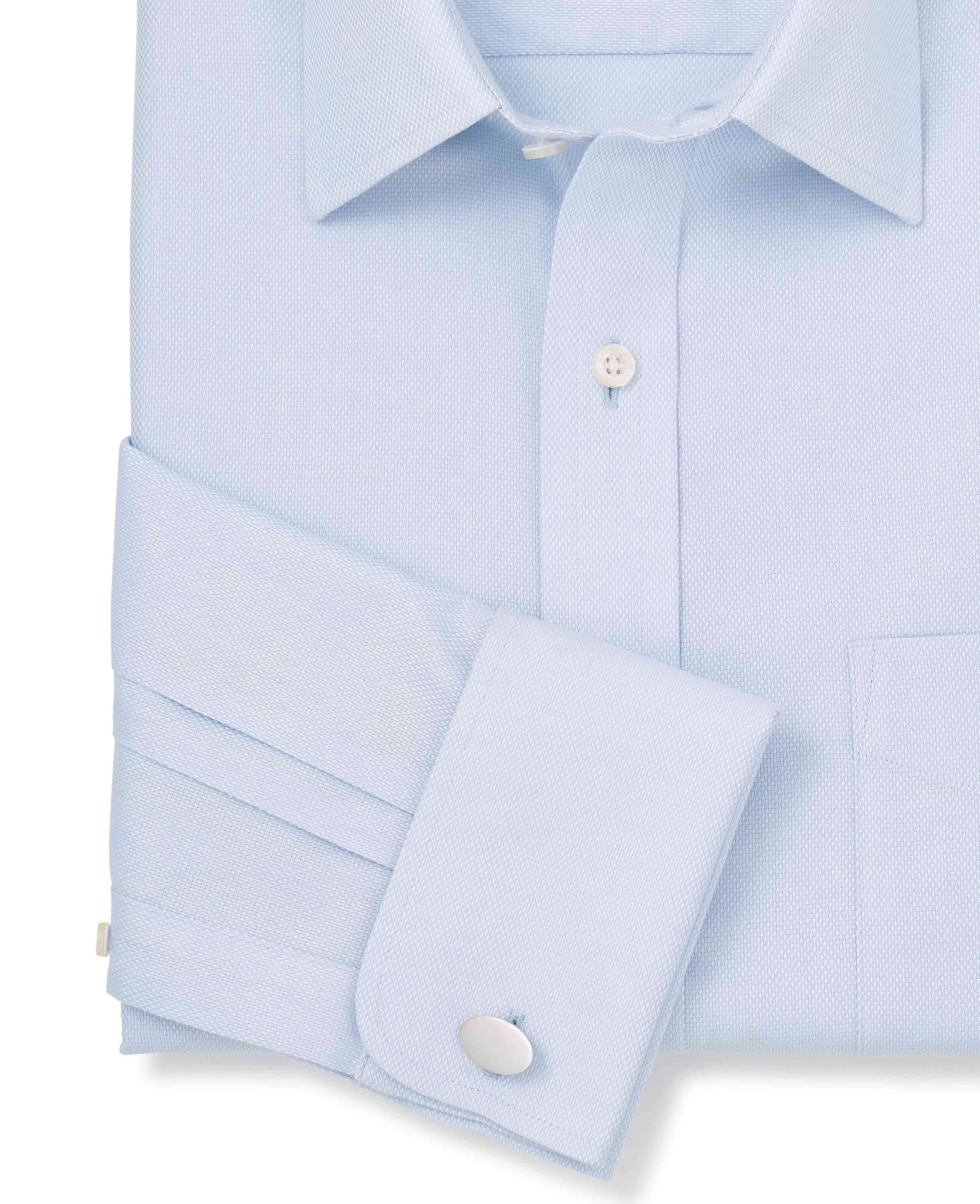 Light Blue Cotton Classic Fit Non-Iron Shirt - Double Cuff