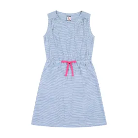 Lindsey Drawstring Dress Blue Chambray