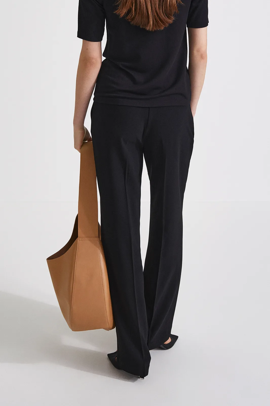 LONG STRAIGHT SUIT TROUSERS - BORIS BLACK