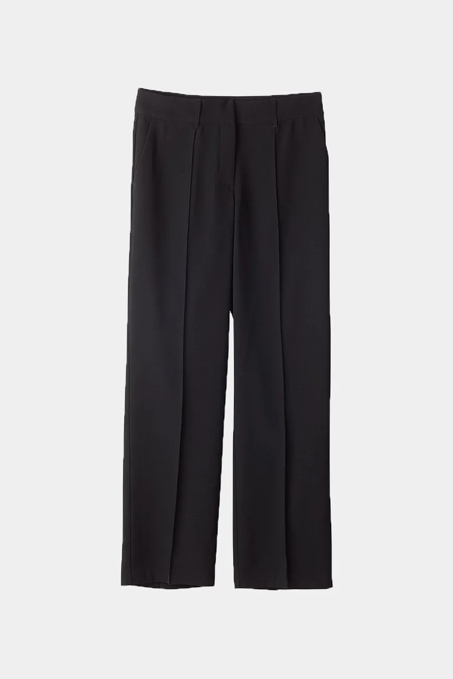 LONG STRAIGHT SUIT TROUSERS - BORIS BLACK