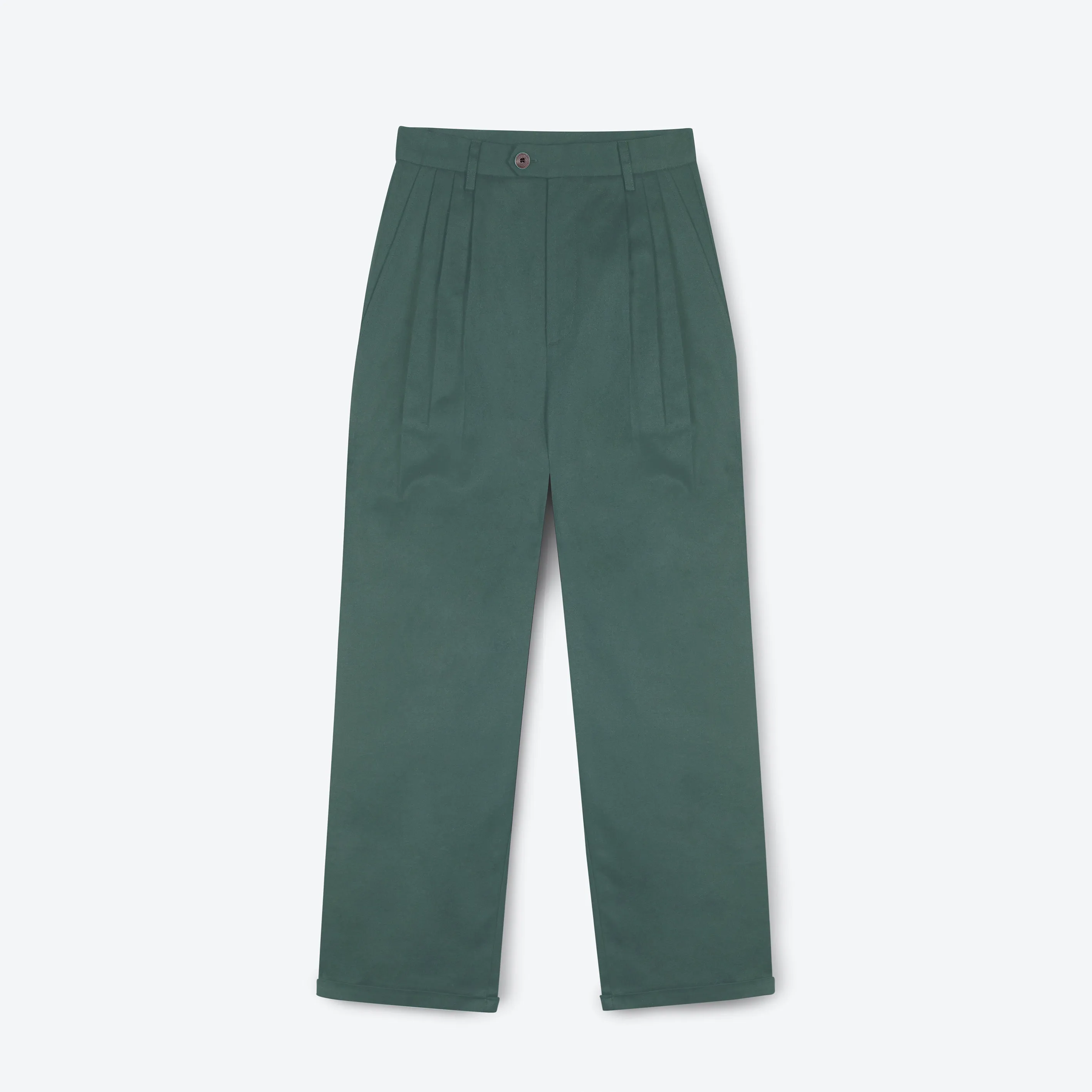 Lowie Lowie Drill Sage Pleat Front Trouser