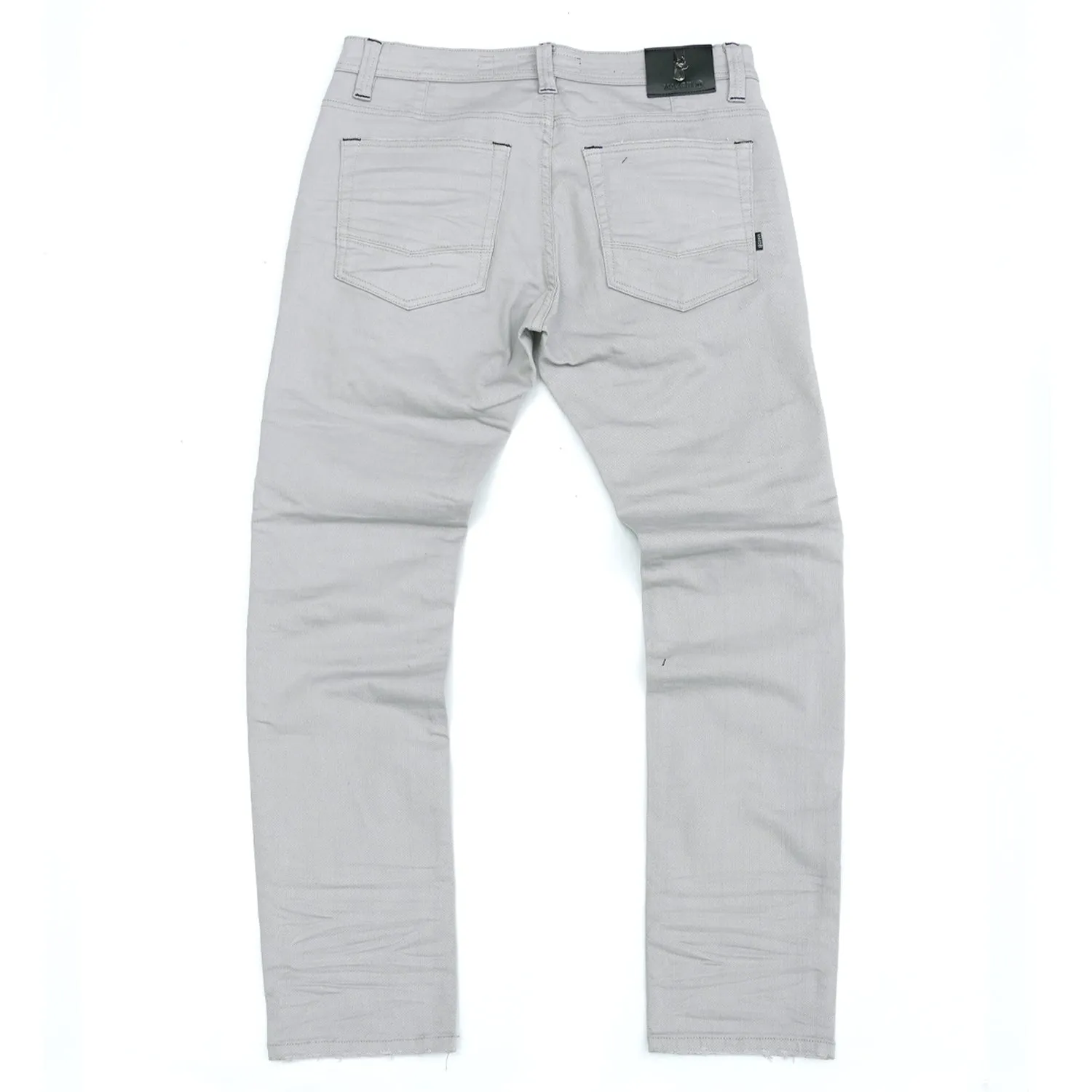 M1926 - Makobi Core Denim Biker Jeans - Light Gray