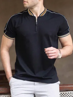 Madmext Smoked Polo Neck Men's T-Shirt 9281 ( Black )