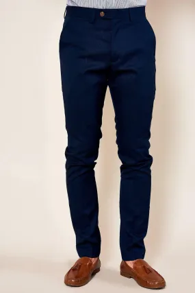 MAX - Skinny Fit Navy Trousers